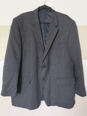 Andrew Fezza Gray Houndstooth Wool Sport Coat Mens 46R